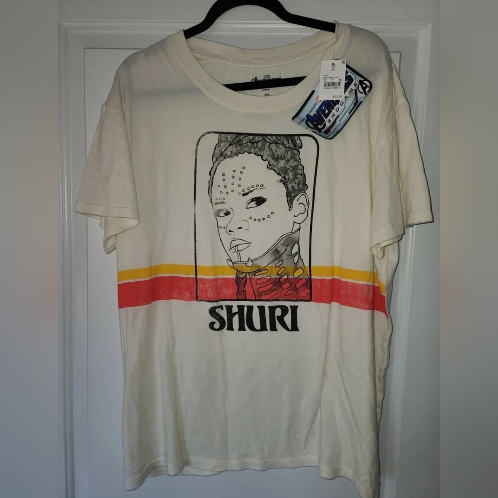Marvel Avengers Black Panther "Shuri" T~Shirt - Ivory - Size 2XL (Ts-E4)